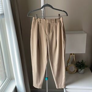 Petite Tapered Khaki Trousers